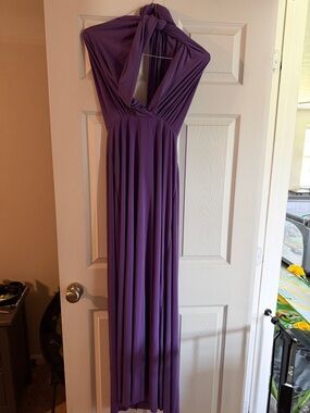 Purple Halter Maxi Dress - Elegant Women’s Evening Gown